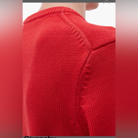 Givenchy men logo cotton Sweater red and white size large is brand new - Picture 4 of 5